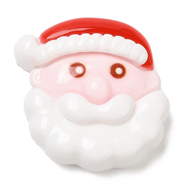 

PandaHall Christmas Theme Opaque Resin Cabochons, Cartoon Christmas Cabochons, Santa Claus, 23.5x22.5x8mm Resin Santa Claus White