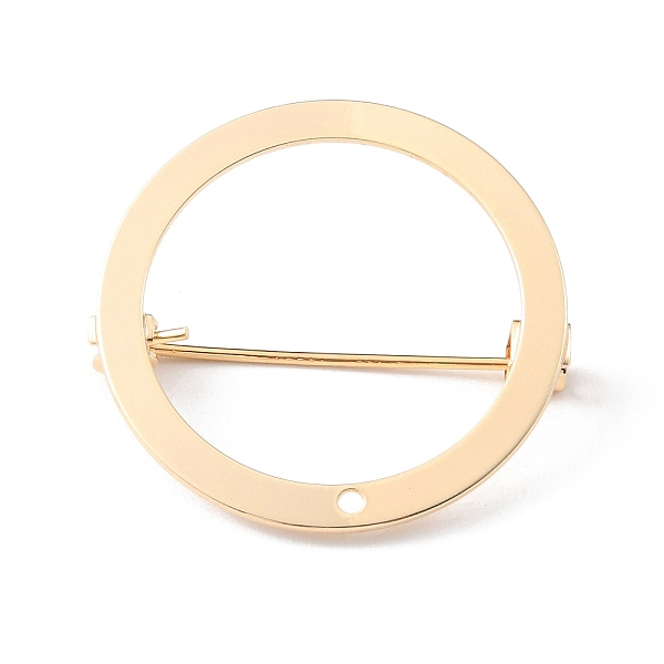 

PandaHall Brass Brooch Base Settings, Donut with Hole, Light Gold, 28.5x1mm, Hole: 1.4mm, Pin: 0.9mm Brass