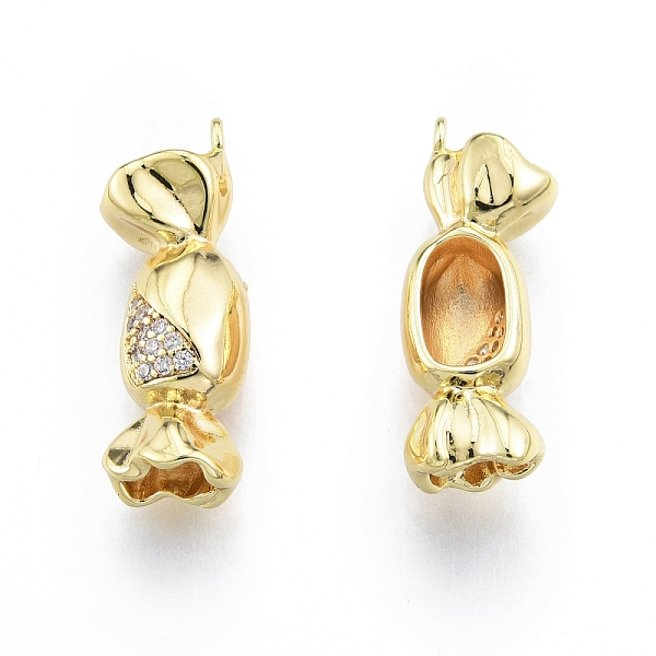 

PandaHall Ion Plating(IP) Brass Micro Pave Clear Cubic Zirconia Pendants, Candy, Real 18K Gold Plated, 22x8x6mm, Hole: 1.2mm Brass+Cubic...