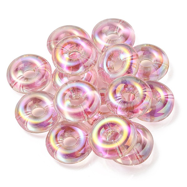 

PandaHall UV Plating Rainbow Iridescent Acrylic Beads, Two Tone Bead in Bead, Flat Round, Pink, 29.5x10.5mm, Hole: 3mm Acrylic Flat Round...