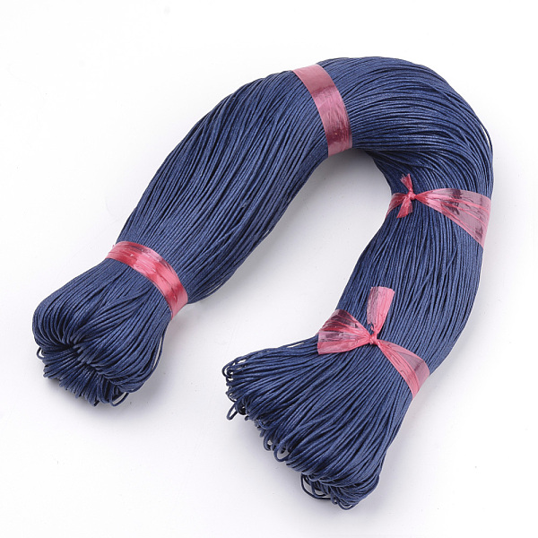 

PandaHall Waxed Cotton Cord, Marine Blue, 1mm, about 360yard/bundle(330m/bundle) Waxed Cotton Cord Round Blue
