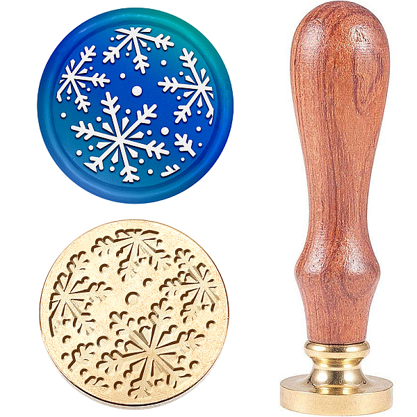 

PandaHall Christmas Theme Wax Seal Stamp Set, Sealing Wax Stamp Solid Brass Head with Wooden Handle, for Envelopes Invitations, Gift Card...