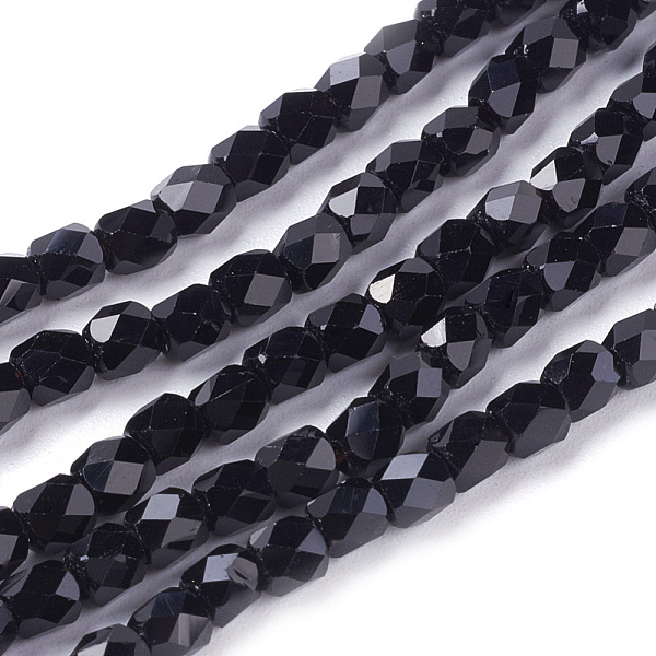 

PandaHall Electroplate Glass Beads Strands, Half Plated, Faceted, Cube, Black, 4x4x4mm, Hole: 1mm, about 100pcs/strand, 15.7 inch Glass Cube...