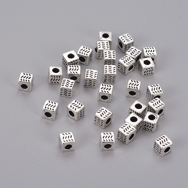 

PandaHall Tibetan Style Alloy Spacer Beads, Cube, Antique Silver, Lead Free & Cadmium Free, 4.5x4.5x4.5mm, Hole: 2.5mm Alloy Cube