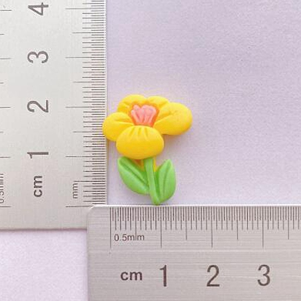 

PandaHall Opaque Resin Cabochons, Flower, Yellow, 22.5x18mm Resin Flower Yellow