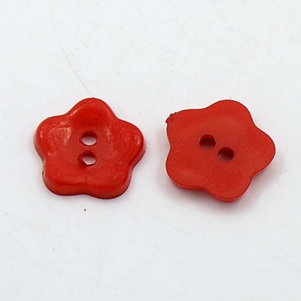

PandaHall Acrylic Sewing Buttons for Costume Design, Plastic Buttons, 2-Hole, Dyed, Flower Wintersweet, Dark Red, 12x2mm, Hole: 1mm Acrylic...