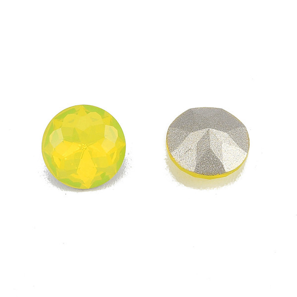 

PandaHall K9 Glass Rhinestone Cabochons, Pointed Back & Back Plated, Faceted, Flat Round, Citrine, 8x5mm Glass Rhinestone Flat Round Orange