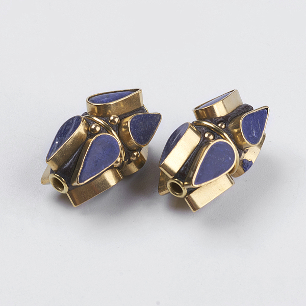 

PandaHall Handmade Indonesia Beads, with Brass Findings, Nickel Free, Unplated, teardrop, Prussian Blue, 22x14mm, Hole: 2mm Polymer Clay...