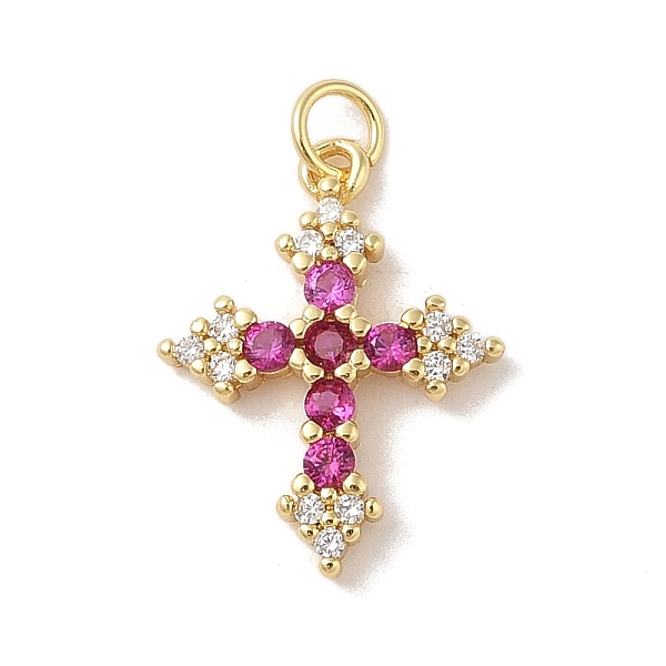 

PandaHall Rack Plating Brass Micro Pave Cubic Zirconia Pendants, with Jump Ring, Long-Lasting Plated, Cadmium Free & Lead Free, Corss...