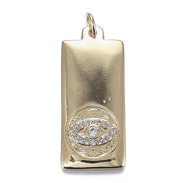 

PandaHall Brass Micro Clear Cubic Zirconia Pendants, Long-Lasting Plated, Rectangle with Horse Eye, Real 18K Gold Plated, 28.5x12.5x2.5mm...