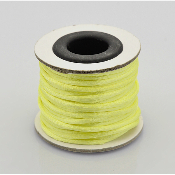 

PandaHall Macrame Rattail Chinese Knot Making Cords Round Nylon Braided String Threads, Satin Cord, Champagne Yellow, 2mm, about 10.93 yards...