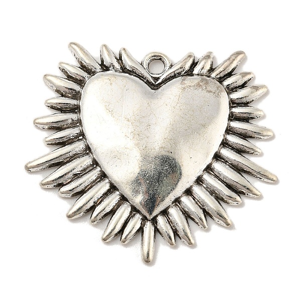 

PandaHall Tibetan Style Alloy Pendants, Heart Theme Charms, Antique Silver, 33x36.5x3mm, Hole: 2mm Alloy Heart