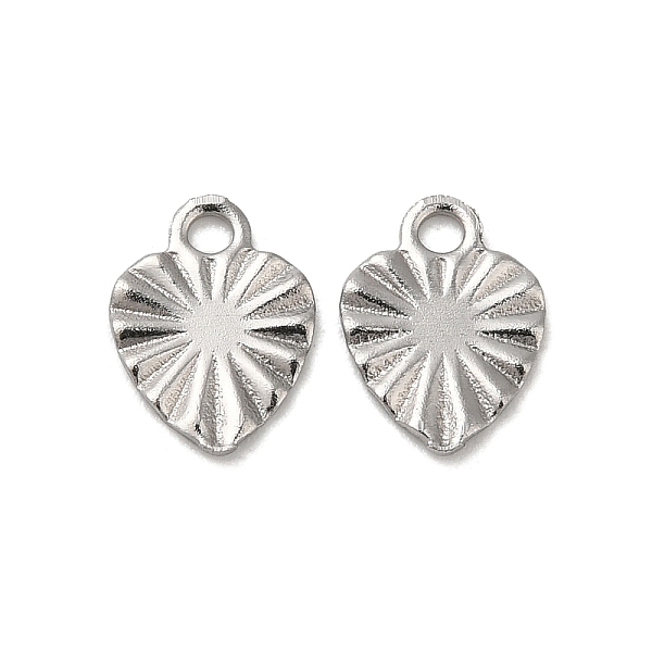 

PandaHall 304 Stainless Steel Charms, Heart Charm, Stainless Steel Color, 8x6x0.7mm, Hole: 1.2mm 304 Stainless Steel Heart