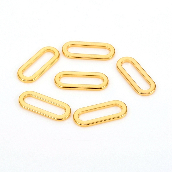 

PandaHall 304 Stainless Steel Linking Rings, Oval, Golden, 16x6.5x1mm, Inner Diameter: 12.8x3.2mm 304 Stainless Steel Oval