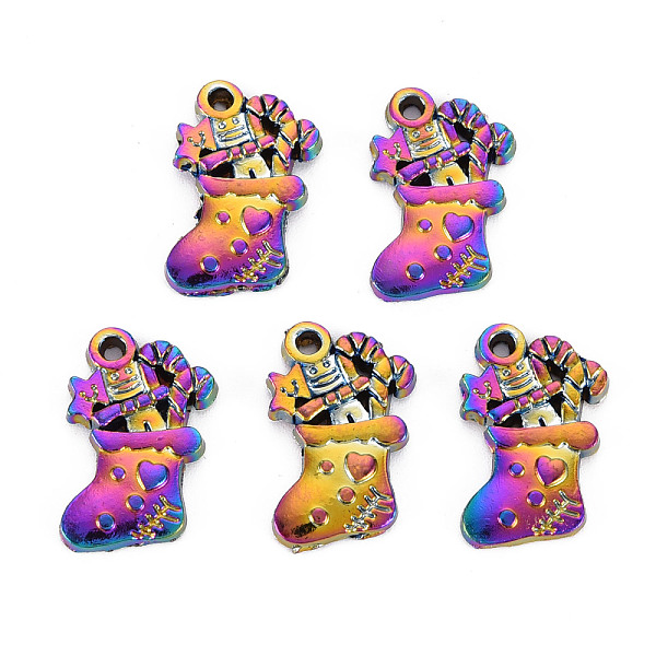 

PandaHall Rainbow Color Alloy Pendants, Cadmium Free & Nickel Free & Lead Free, Christmas Stocking, 18x11.5x2mm, Hole: 1.4mm Alloy Christmas...