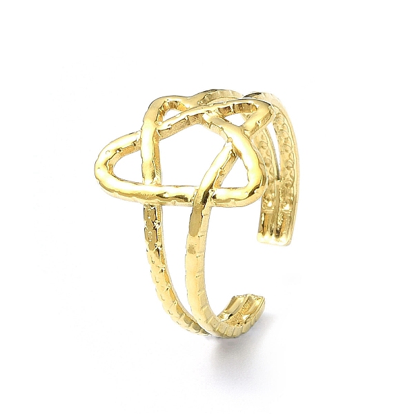 

PandaHall Ion Plating(IP) 304 Stainless Steel Open Cuff Ring, Hollow Star, Real 18K Gold Plated, Inner Diameter: 18mm 304 Stainless Steel...