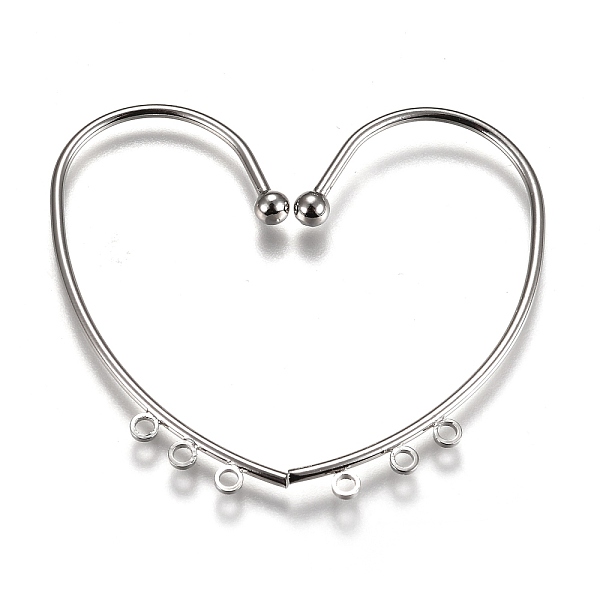 

PandaHall Brass Ear Cuff Findings, with 3 Horizontal Loops, Platinum, 50x28x4mm, 6 Gauge, Hole: 1.8mm Brass
