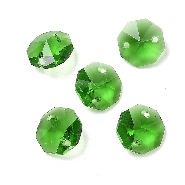 Breloques de connecteur en verre transparent