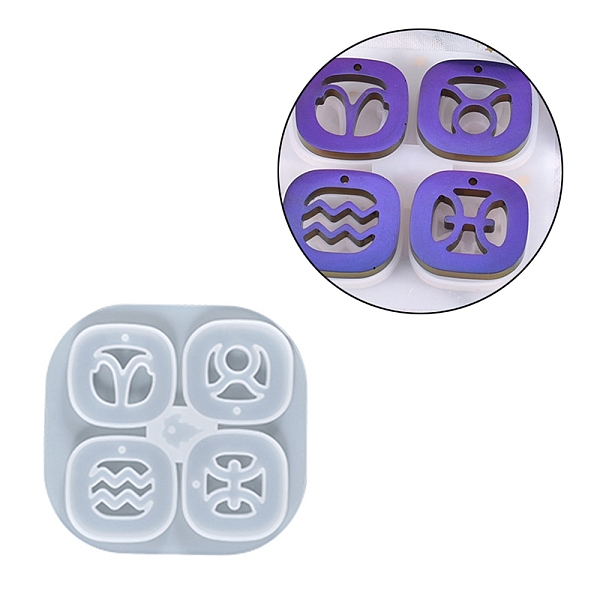 

PandaHall Silicone Molds, Resin Casting Molds, For UV Resin, Epoxy Resin Jewelry Making, Twelve Constellations, White, 91x95mm Silicone...