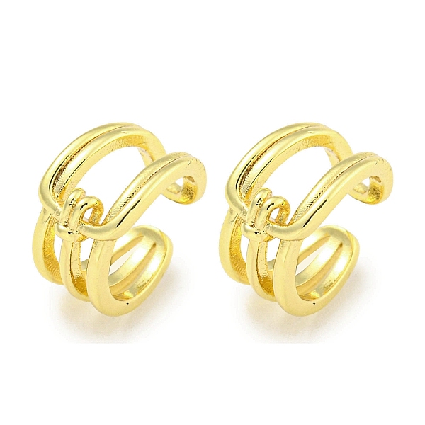 

PandaHall Brass Cuff Earrings, Real 18K Gold Plated, 13x7.5mm Brass
