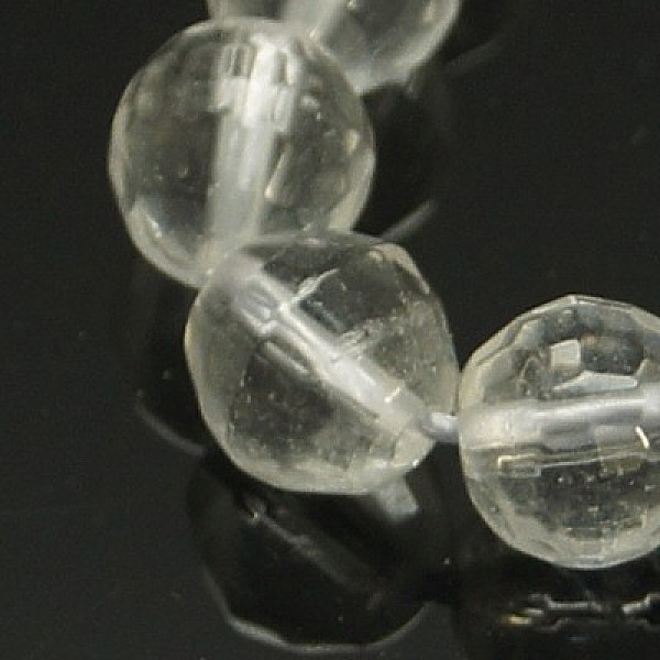 

PandaHall Quartz Crystal Beads Strands, Rock Crystal Beads, Faceted, Round, Clear, 8mm, Hole: 1mm Quartz Crystal Round Clear