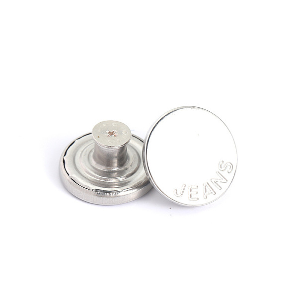 

PandaHall Alloy Button Pins for Jeans, Nautical Buttons, Garment Accessories, Round, Platinum, 20mm Alloy Round