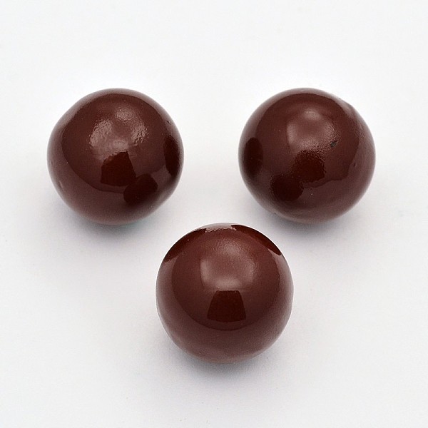 

PandaHall No Hole Spray Painted Brass Round Ball Chime Beads, Fit Cage Pendants, Saddle Brown, 14mm Brass Round