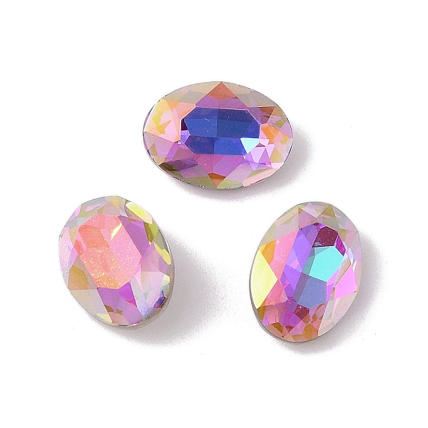

PandaHall Glass Rhinestone Cabochons, Flat Back & Back Plated, Faceted, Oval, Heliotrope, 14x10x5.5mm Glass Rhinestone Oval Purple