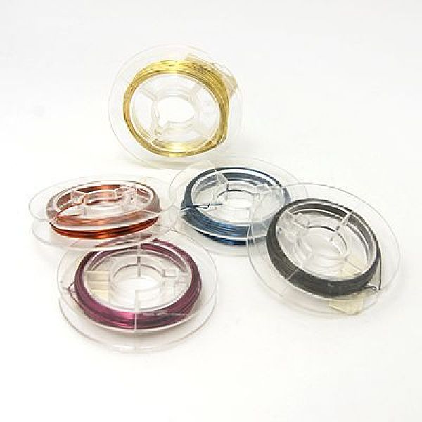 

PandaHall Round Copper Wire for Jewelry Making, Mixed Color, 26 Gauge, 0.4mm, about 16.4 Feet(5m)/roll Copper Round Multicolor