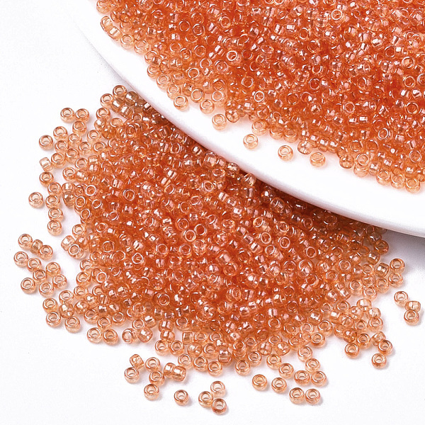 

PandaHall Glass Seed Beads, Fit for Machine Eembroidery, Transparent Colours, Round, Tomato, 2.5x1.5mm, Hole: 1mm, about 20000pcs/bag Glass..., Red