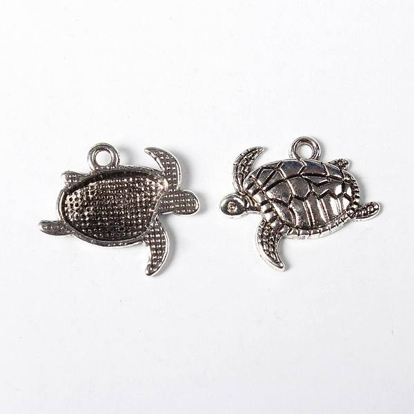 

PandaHall Tibetan Style Alloy Pendants, Cadmium Free & Lead Free, Sea Turtle, Antique Silver, 18x21x3mm, Hole: 2mm Alloy Tortoise