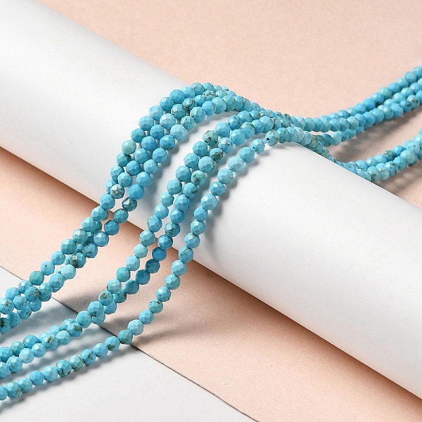 

PandaHall Natural Howlite Beads Strands, Dyed, Faceted, Round, Deep Sky Blue, 3mm, Hole: 0.8mm, about 130~133pcs/strand, 15.39~15.75 inch...