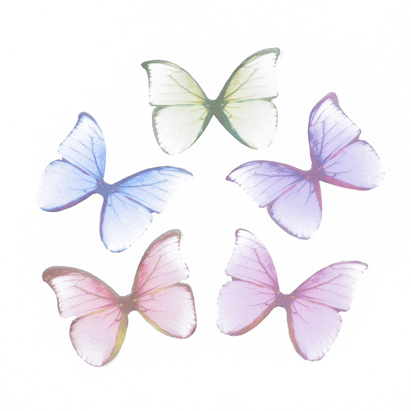 

PandaHall Two Tone Polyester Fabric Wings Crafts Decoration, for DIY Jewelry Crafts Earring Necklace Hair Clip Decoration, Butterfly, Mixed..., Multicolor