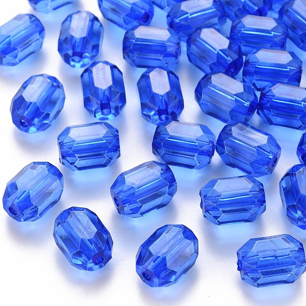 

PandaHall Transparent Acrylic Beads, Oval, Faceted, Royal Blue, 14x10x10mm, Hole: 2mm, about 377pcs/500g Acrylic Oval