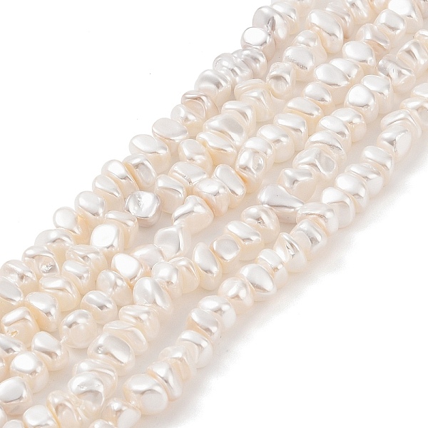 

PandaHall Electroplated Shell Pearl Beads Strands, Nuggets, Antique White, 4.5~6.5x6.5~9x4.5~6.5mm, Hole: 1mm, about 84pcs/strand, 16.14...