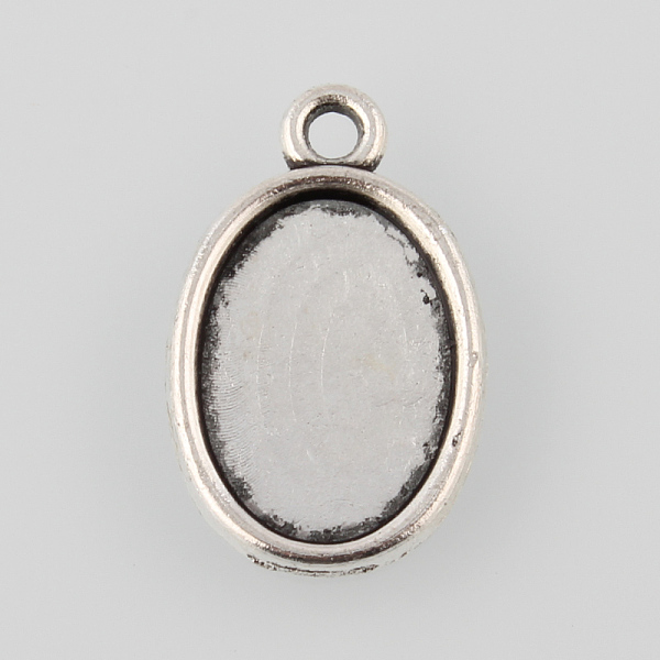 

PandaHall Tibetan Style Antique Silver Alloy Flat Oval Pendant Cabochon Settings, Cadmium Free & Lead Free, Plain Edge Bezel Cups, Tray...