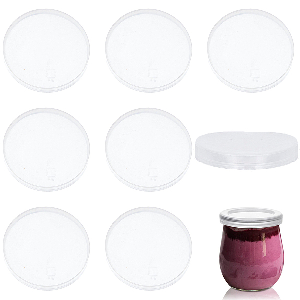 

PandaHall GORGECRAFT 2.6 Inch 24Pcs Yogurts Bottle Caps Yogurt Jar Lids Set Storage Replacement Cover Reusable Food Container Caps for Glass..., Clear