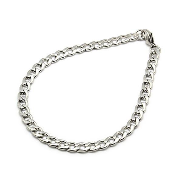 

PandaHall 304 Stainless Steel Curb Chain/Twisted Chain Bracelet Making, with Lobster Claw Clasps, Stainless Steel Color, 8-1/4 inch(210mm)...