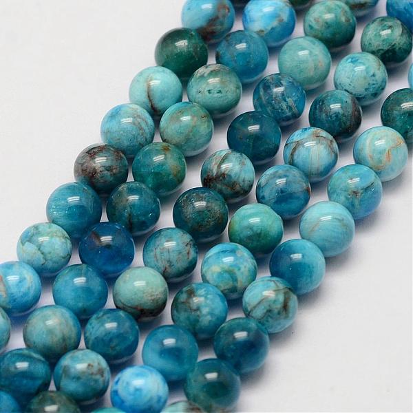 

PandaHall Natural Apatite Beads Strands, Round, 6mm, Hole: 1mm, about 62pcs/strand, 15.7 inch Apatite Round Blue