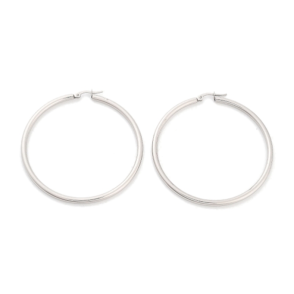 

PandaHall Ring 304 Stainless Steel Hoop Earrings for Women Men, Stainless Steel Color, 9 Gauge, 60.5x3mm, Pin: 0.6mm 304 Stainless Steel...
