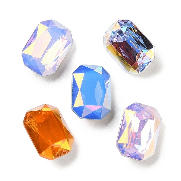 

PandaHall Glass Rhinestone Cabochons, Faceted, Pointed Back & Back Plated, Rectangle, Mixed Color, 14x10x5.5mm Glass Rhinestone Rectangle..., Multicolor