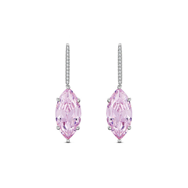

PandaHall TINYSAND Rhodium Plated 925 Sterling Silver Earring, with Horse Eye Cubic Zirconia, Pearl Pink, 37.8x9.9x7.1mm Sterling Silver...