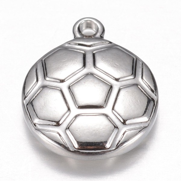 

PandaHall 304 Stainless Steel Charms, FootBall/Soccer Ball, Stainless Steel Color, 15.5x12x3.5mm, Hole: 1mm 304 Stainless Steel Sports