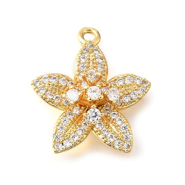 Brass Micro Pave Clear Cubic Zirconia Pendants