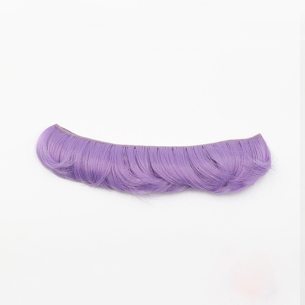 PandaHall High Temperature Fiber Short Bangs Hairstyle Doll Wig Hair, for DIY Girl BJD Makings Accessories, Medium Purple, 1.97 inch(5cm)...