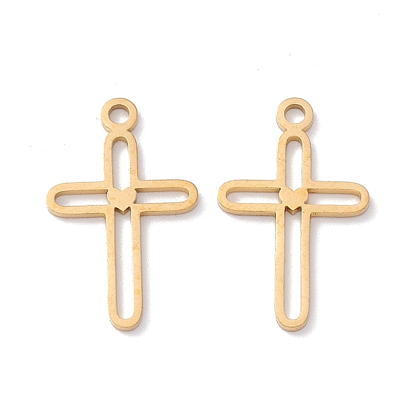 

PandaHall Vacuum Plating 304 Stainless Steel Pendants, Cross, Golden, 20.5x12.5x1mm, Hole: 1.6mm 304 Stainless Steel Cross