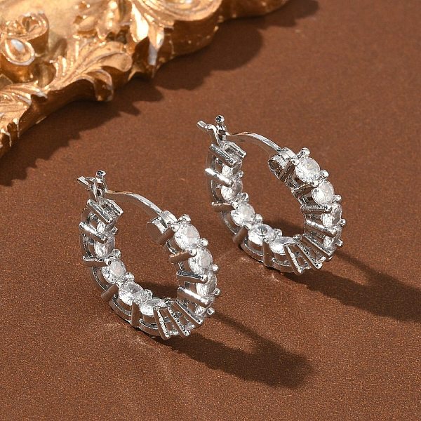 Boucles d'oreilles créoles en laiton zircon cubique micro pavé