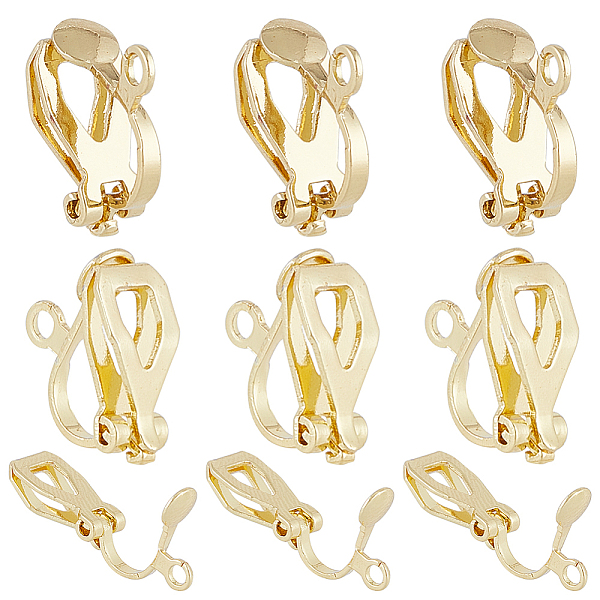 

PandaHall SUNNYCLUE 40Pcs 304 Stainless Steel Clip-on Earring Findings, with Loops, Real 18K Gold Plated, 12x6x9mm, Hole: 1.2mm 304...