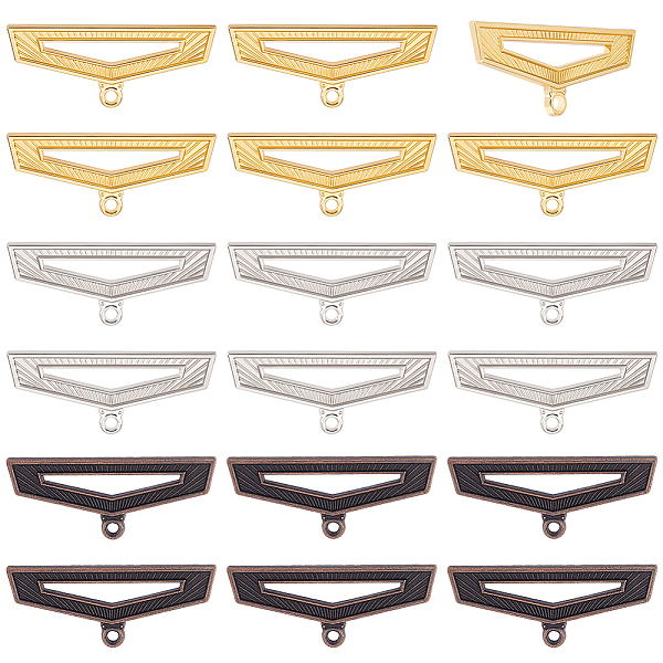 

PandaHall Fingerinspire 24Pcs 3 Colors Alloy Pendants, Rectangle, Mixed Color, 19x46x2mm, Hole: 2.3mm, 8pcs/color Alloy Rectangle