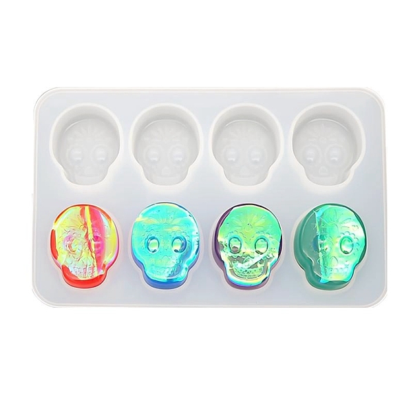 

PandaHall Silicone Molds, Resin Casting Molds, For UV Resin, Epoxy Resin Jewelry Making, Sugar Skull, White, 185x120x14mm Silicone Skull...